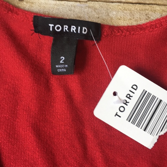 NWOT Torrid Faux Wrap Red Dress Size 2X - Picture 6 of 8